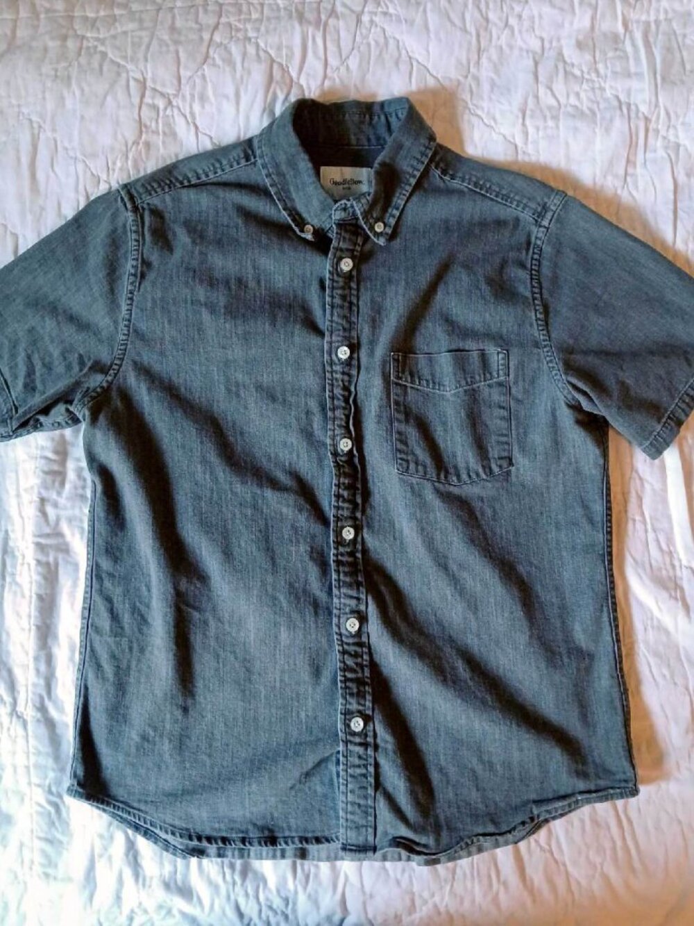 Button Up Short Sleeve Gray Goodfellow and co.